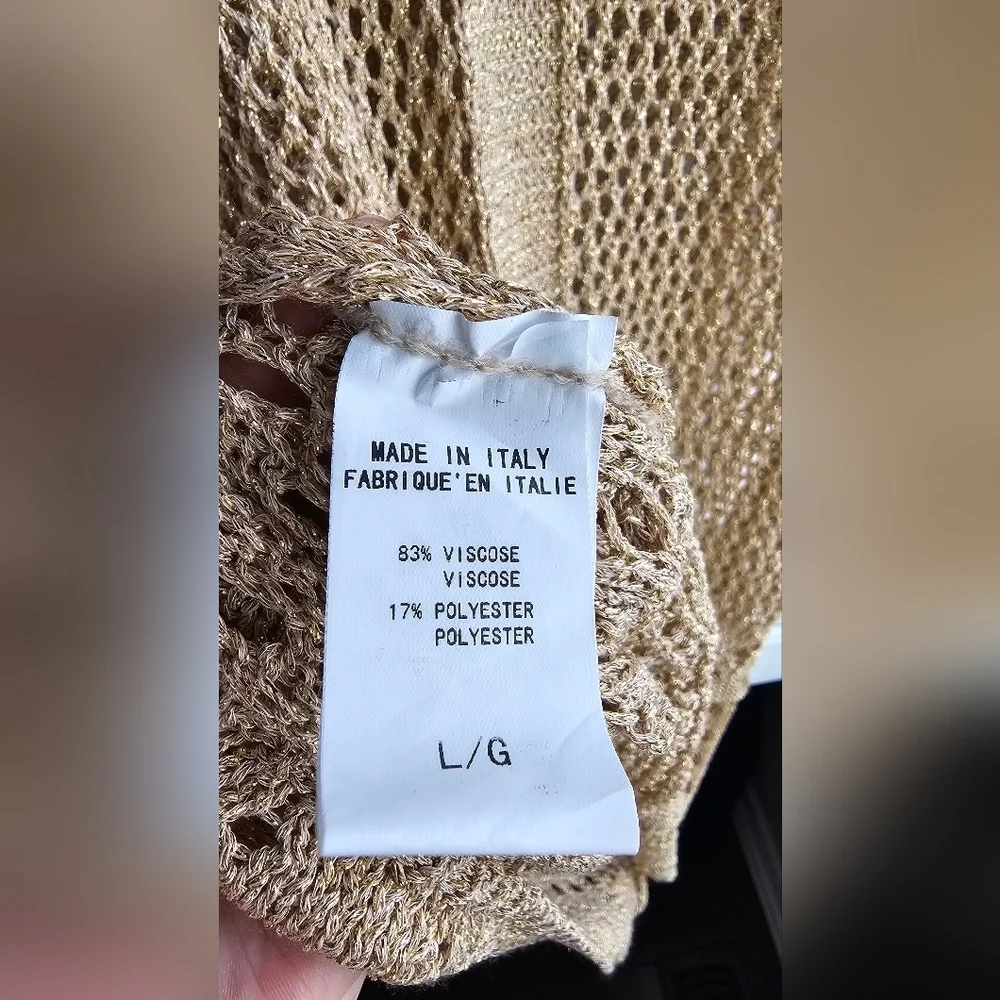 Yunika ITALY GOLDEN Beach Knit Dress Cover up Viscose Party Size L - Picture 5 of 5